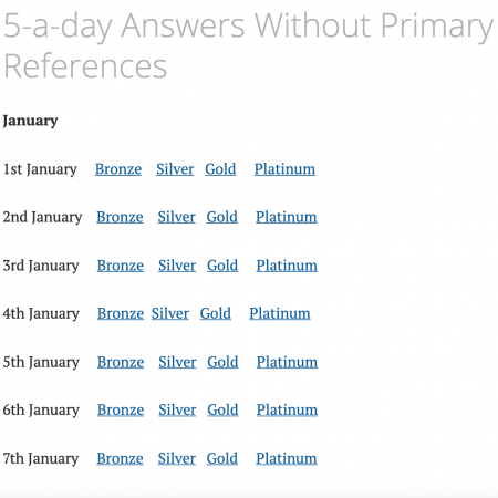 5-a-day Answers Without Primary References