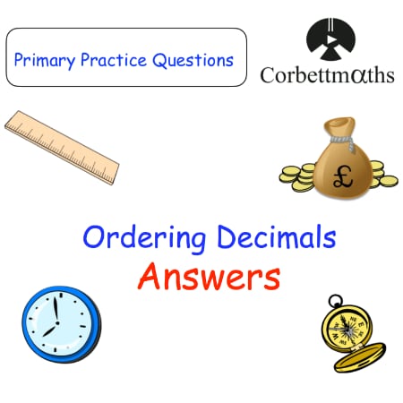 Ordering Decimals Answers