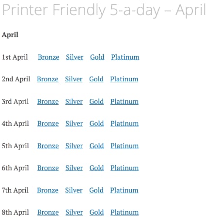 Printer Friendly 5-a-day – April
