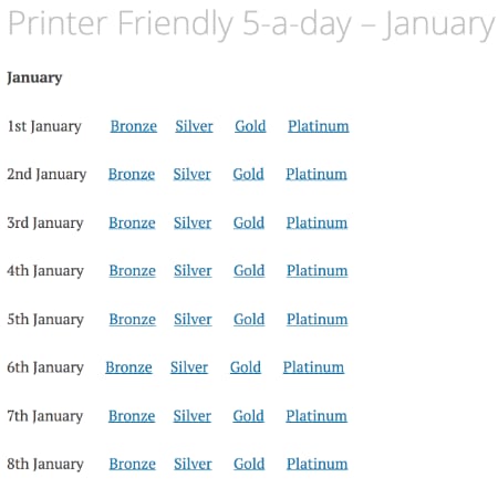 Printer Friendly 5-a-day – January