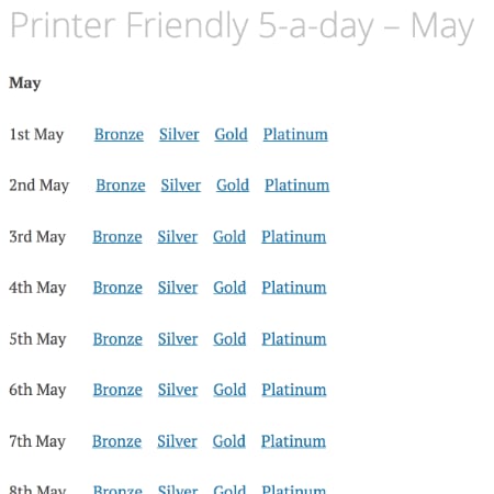 Printer Friendly 5-a-day – May