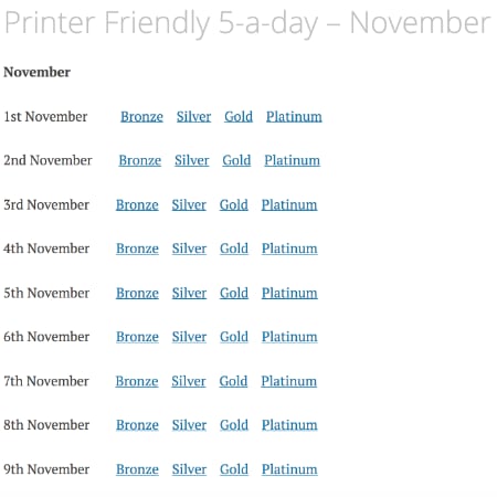 Printer Friendly 5-a-day – November