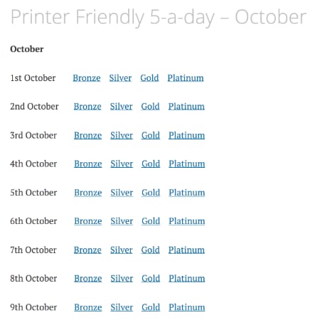 Printer Friendly 5-a-day – October