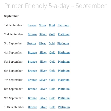 Printer Friendly 5-a-day – September